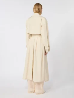 Water-repellent cotton trench coat - VANILLA