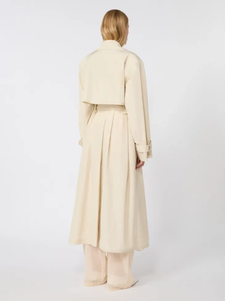 Water-repellent cotton trench coat - VANILLA