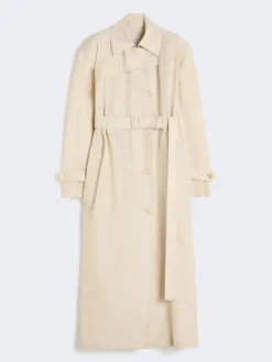 Water-repellent cotton trench coat - VANILLA