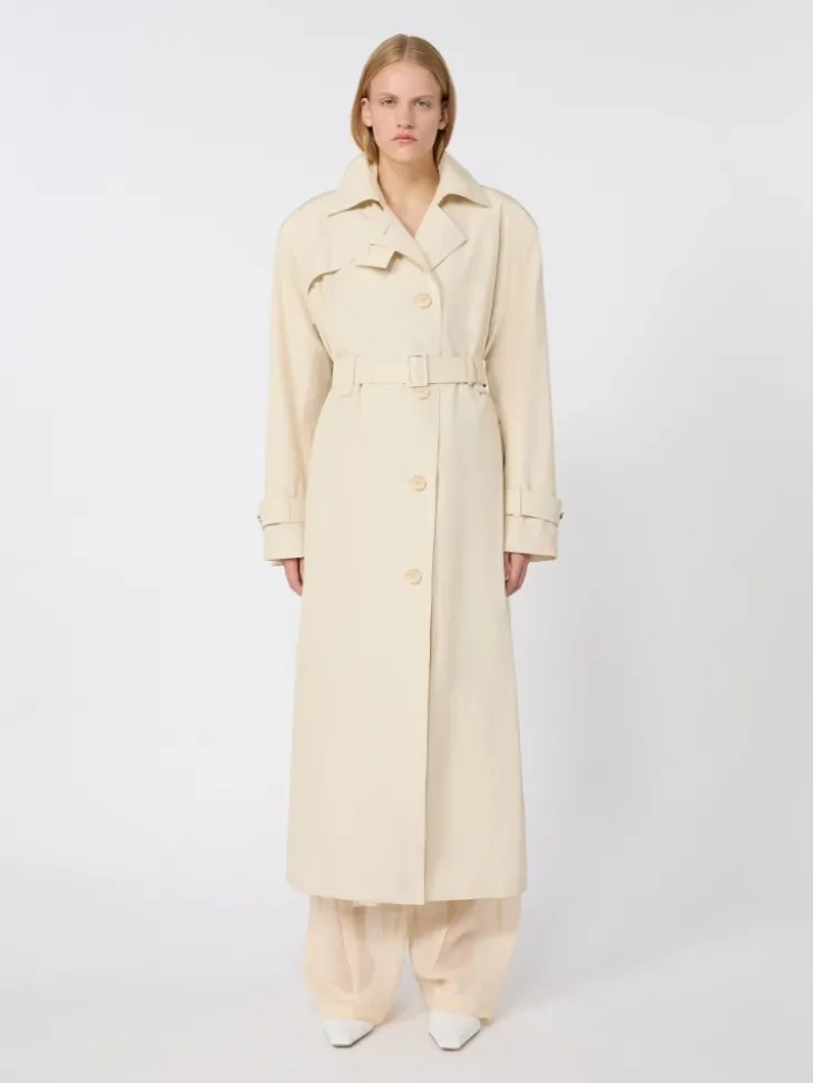 Water-repellent cotton trench coat - VANILLA