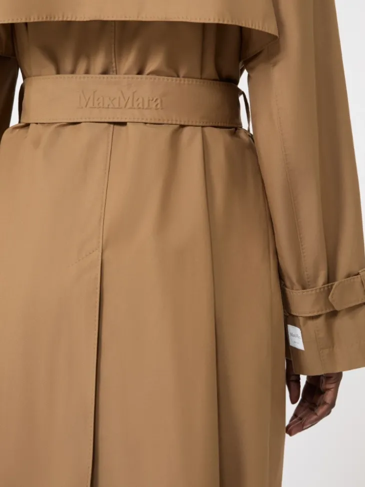 Water-repellent cotton-blend trench coat - BROWN