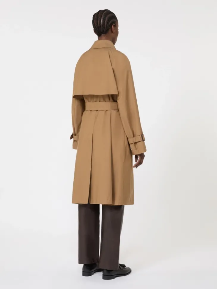 Water-repellent cotton-blend trench coat - BROWN
