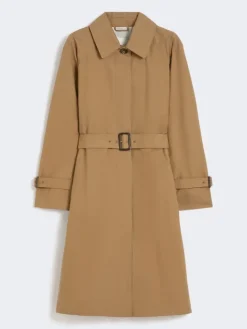 Water-repellent cotton-blend trench coat - BROWN