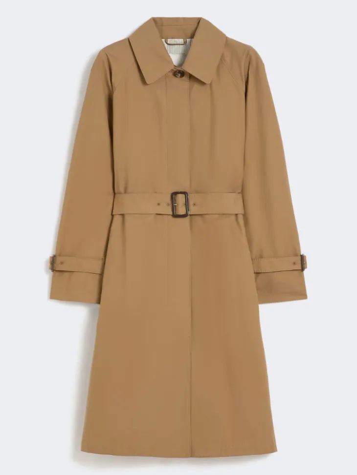 Water-repellent cotton-blend trench coat - BROWN