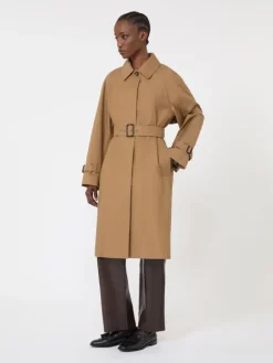 Water-repellent cotton-blend trench coat - BROWN