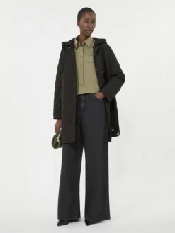 Water-repellent fabric padded parka - BLACK