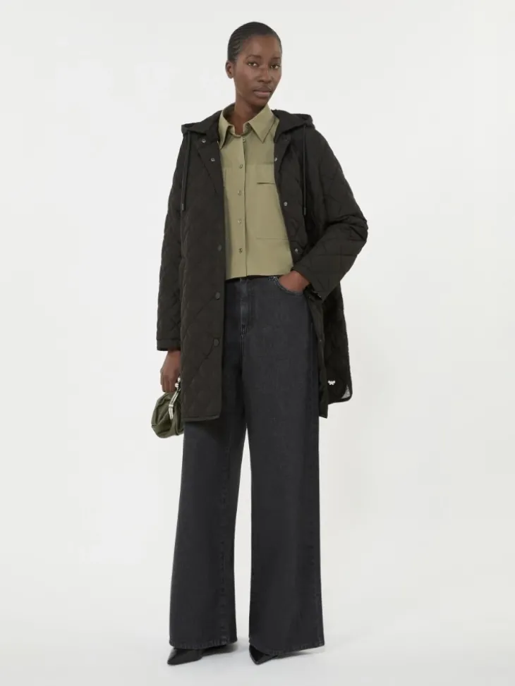 Water-repellent fabric padded parka - BLACK