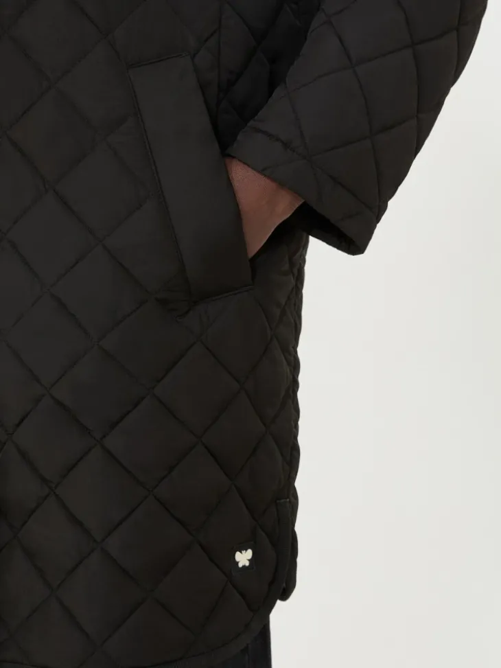 Water-repellent fabric padded parka - BLACK