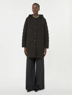 Water-repellent fabric padded parka - BLACK