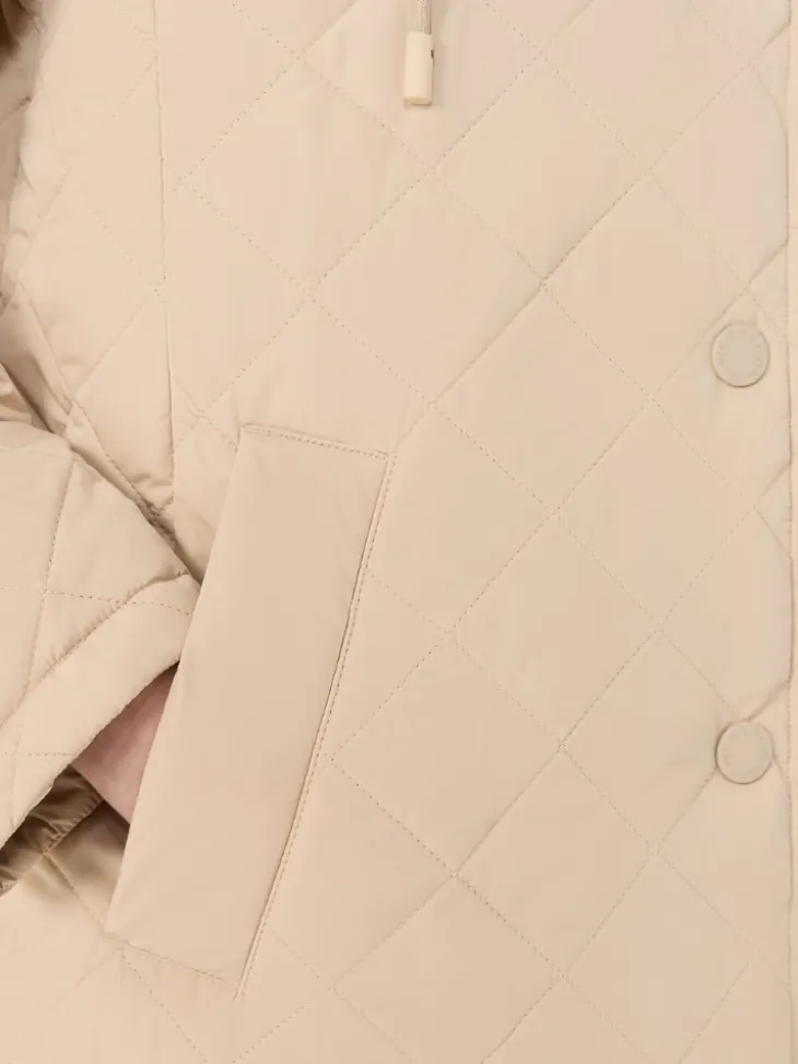 Water-repellent fabric padded parka - SAND
