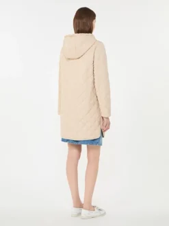 Water-repellent fabric padded parka - SAND