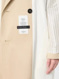 Water-repellent gabardine trench coat with print - PLUM