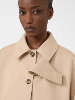 Water-repellent gabardine cape - ALBINO