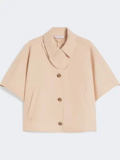 Water-repellent gabardine cape - ALBINO