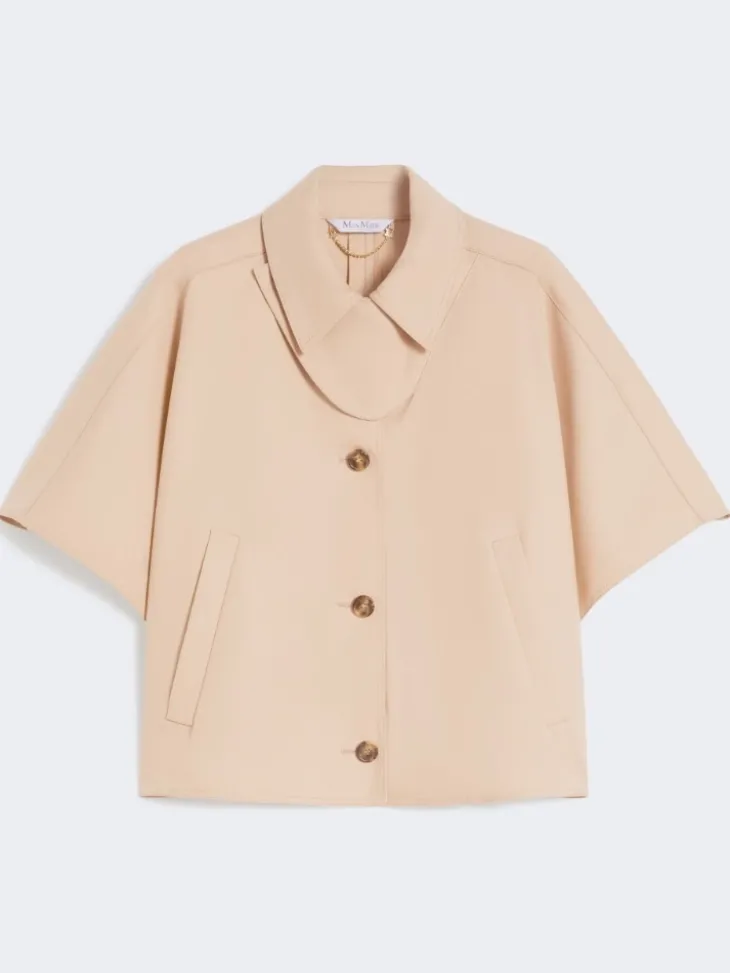 Water-repellent gabardine cape - ALBINO