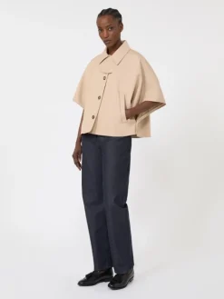 Water-repellent gabardine cape - ALBINO