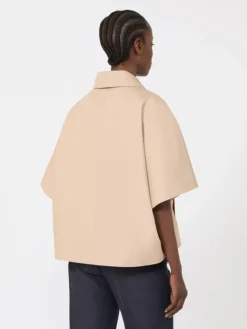 Water-repellent gabardine cape - ALBINO