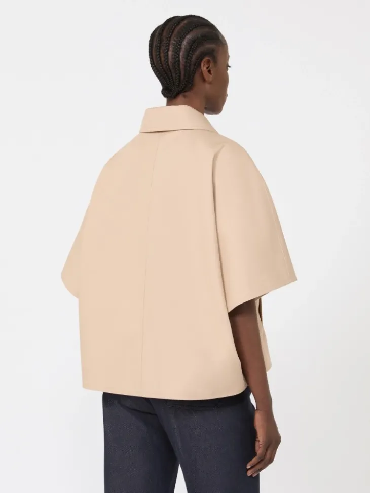 Water-repellent gabardine cape - ALBINO