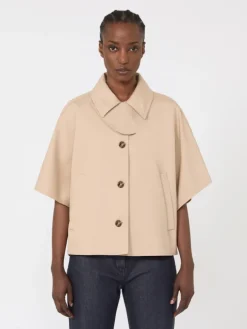 Water-repellent gabardine cape - ALBINO