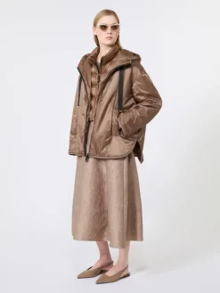 Water-repellent padded cropped gilet - HONEY