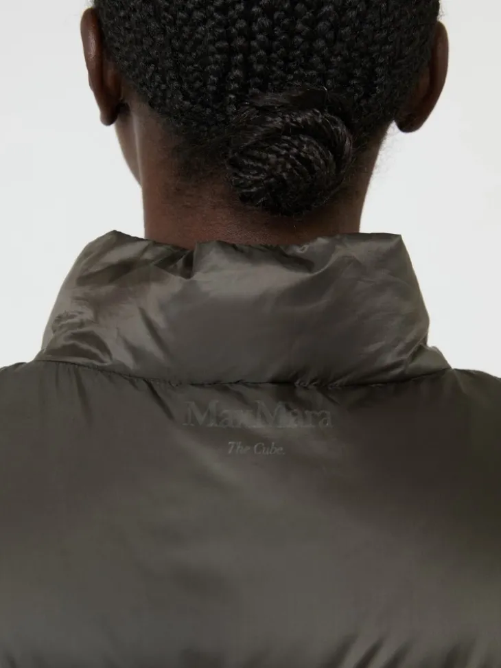 Water-repellent padded cropped gilet - KAKI