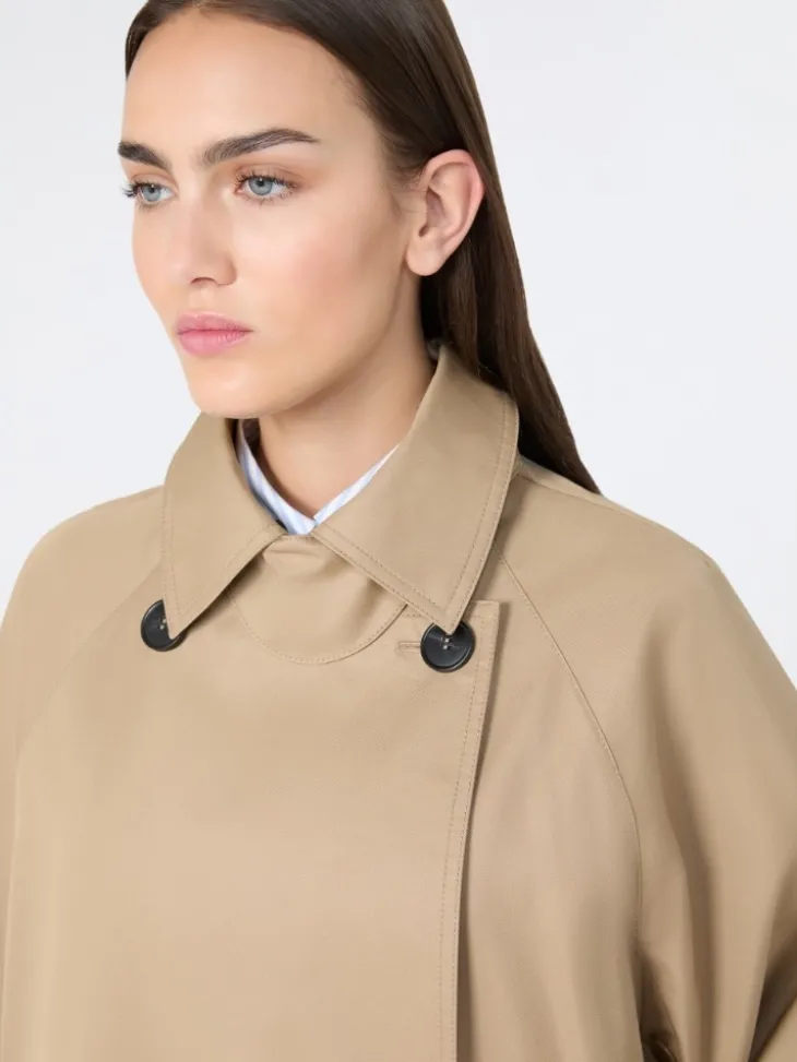 Water-repellent padded gabardine trench coat - HAZELNUT BROWN