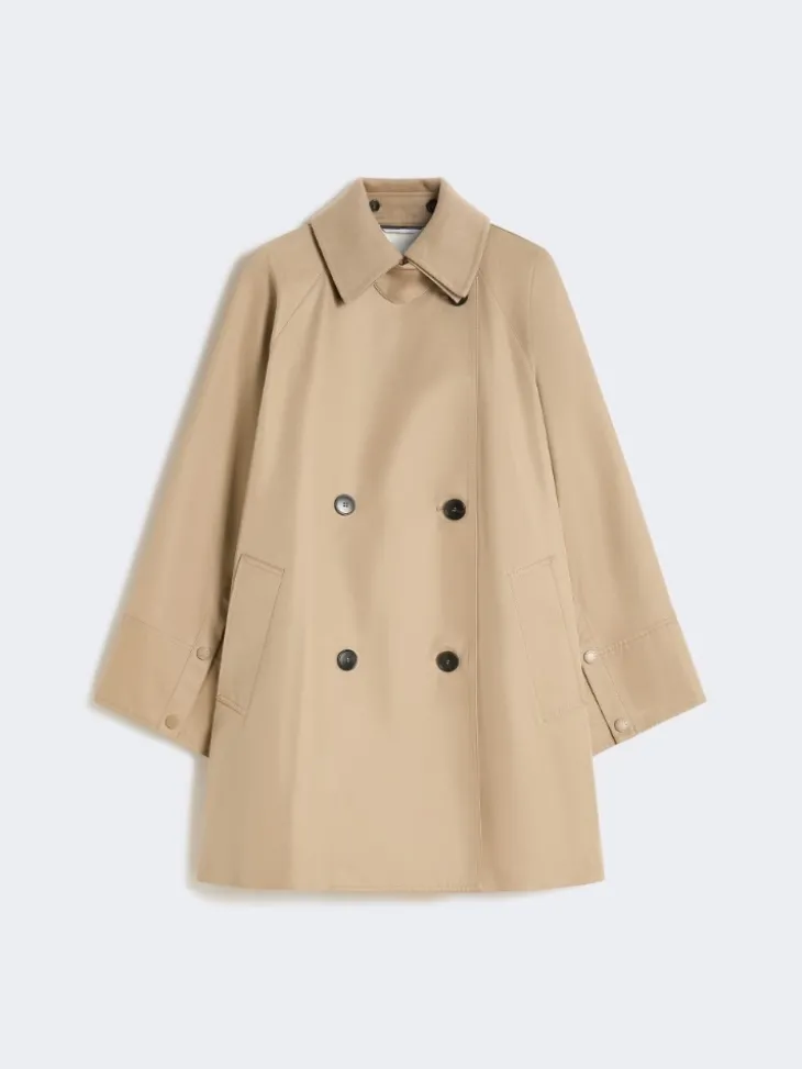 Water-repellent padded gabardine trench coat - HAZELNUT BROWN