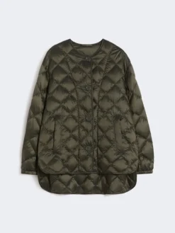 Water-repellent quilted canvas down jacket - DARK GREEN