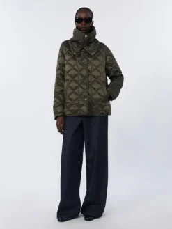 Water-repellent quilted canvas down jacket - DARK GREEN