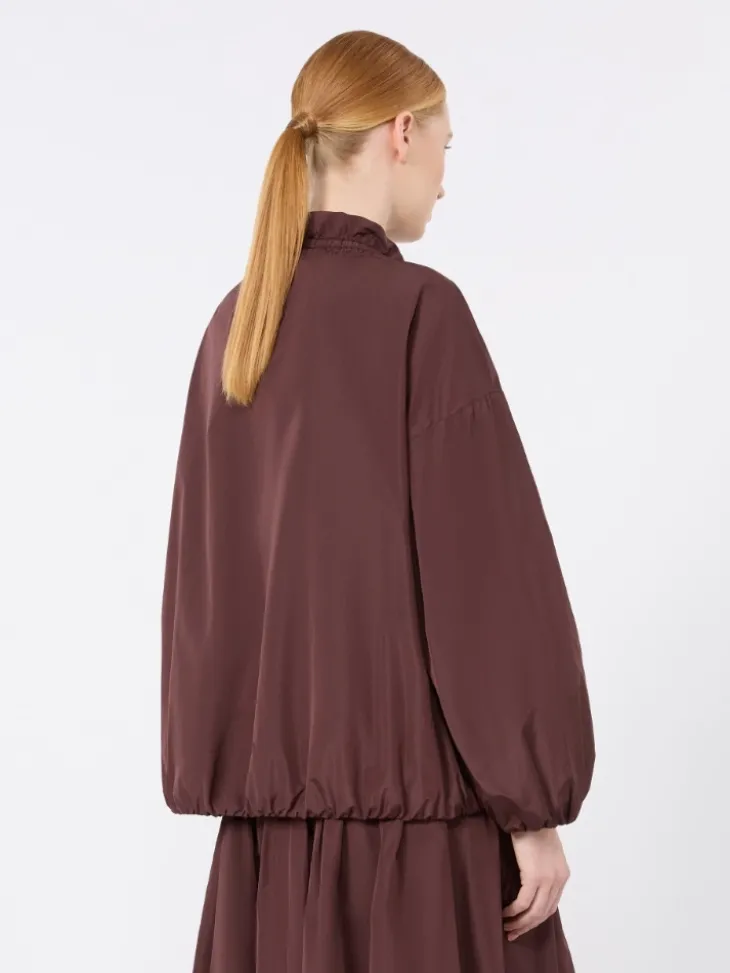 Water-repellent taffeta bomber jacket - BORDEAUX