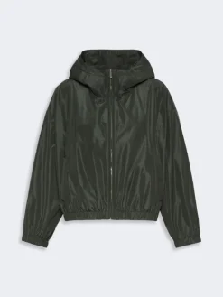 Water-repellent taffeta hooded jacket - DARK GREEN