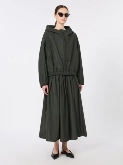 Water-repellent taffeta hooded jacket - DARK GREEN