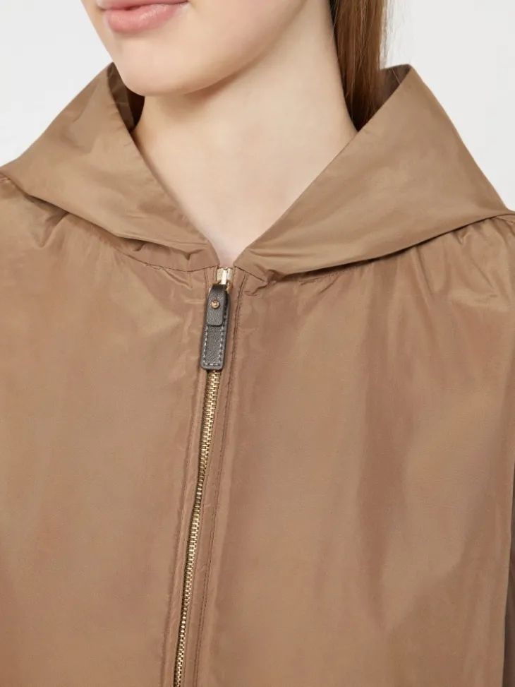 Water-repellent taffeta jacket - CAMEL