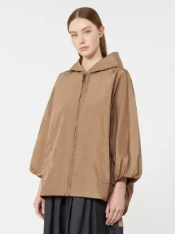 Water-repellent taffeta jacket - CAMEL