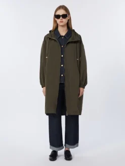 Water-repellent taffeta parka - GREEN