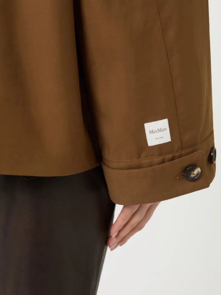 Water-repellent twill jacket - TOBACCO