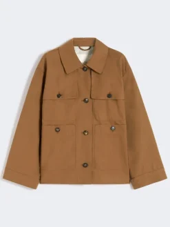 Water-repellent twill jacket - TOBACCO