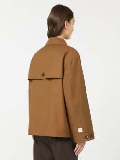 Water-repellent twill jacket - TOBACCO