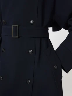 Water-repellent wool gabardine trench coat - ULTRAMARINE