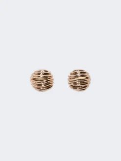 Wavy metal earrings - BRONZE