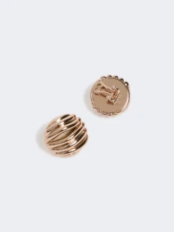 Wavy metal earrings - BRONZE