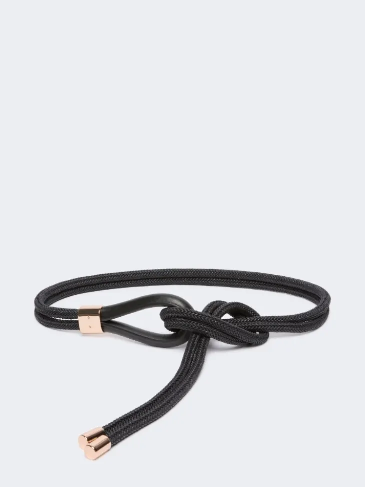 Waxed cotton belt - BLACK