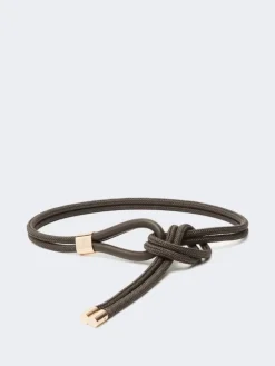 Waxed cotton belt - DARK GREY