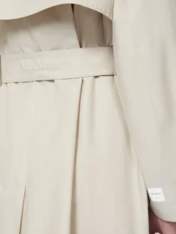 Wide water-repellent twill trench coat - NATURAL