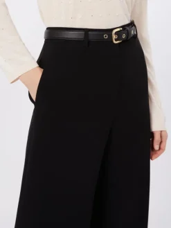 Wide-fit cady trousers - BLACK
