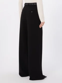 Wide-fit cady trousers - BLACK