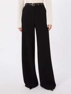 Wide-fit cady trousers - BLACK