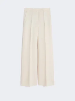 Wide-fit linen trousers - BEIGE