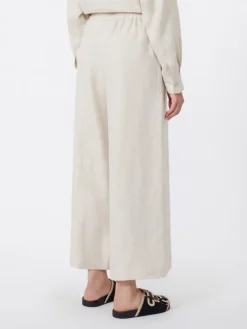 Wide-leg linen trousers - ECRU