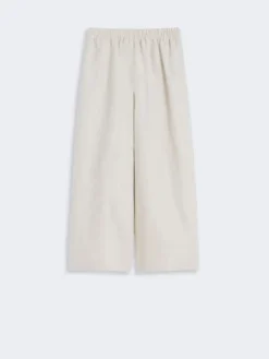 Wide-leg linen trousers - ECRU